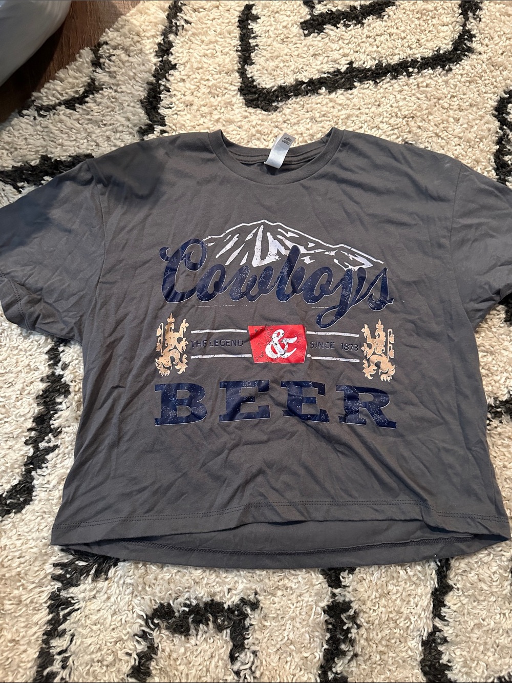 Cowboys & Beer Gray Graphic Tee